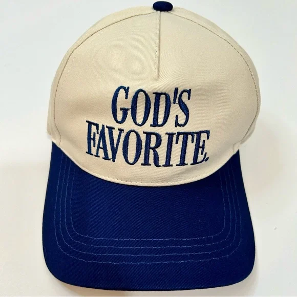 God’s Favorite Women’s Two Tone Canvas Cotton Baseball Hat Cap Tan Navy NEW Cute - Picture 2 of 5